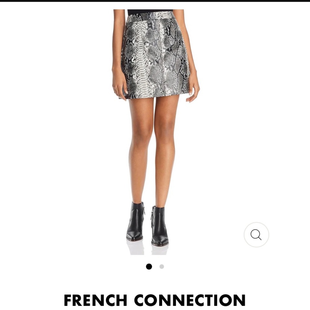 French Connection Elias faux snake skin leather skirt